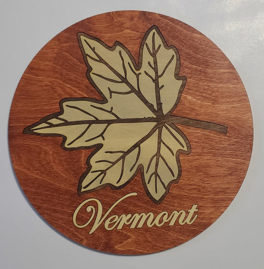 Accent Plate with Vermont - Maple leaf inlay - 2