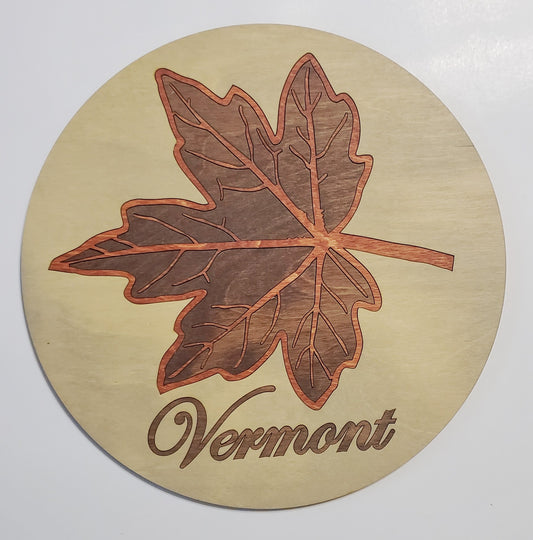 Accent Plate with Vermont - Maple leaf inlay - 4